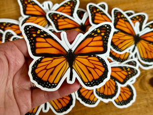 Monarch Butterfly Vinyl STICKER 'Danaus plexippus' LIFE-SIZE, Realistic