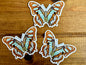 Green Malachite Butterfly Vinyl STICKER 'Siproeta stelenes' LIFE-SIZE, Realistic