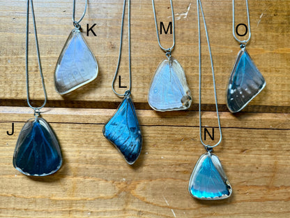Real Morpho Butterfly Wing Pendant Necklaces