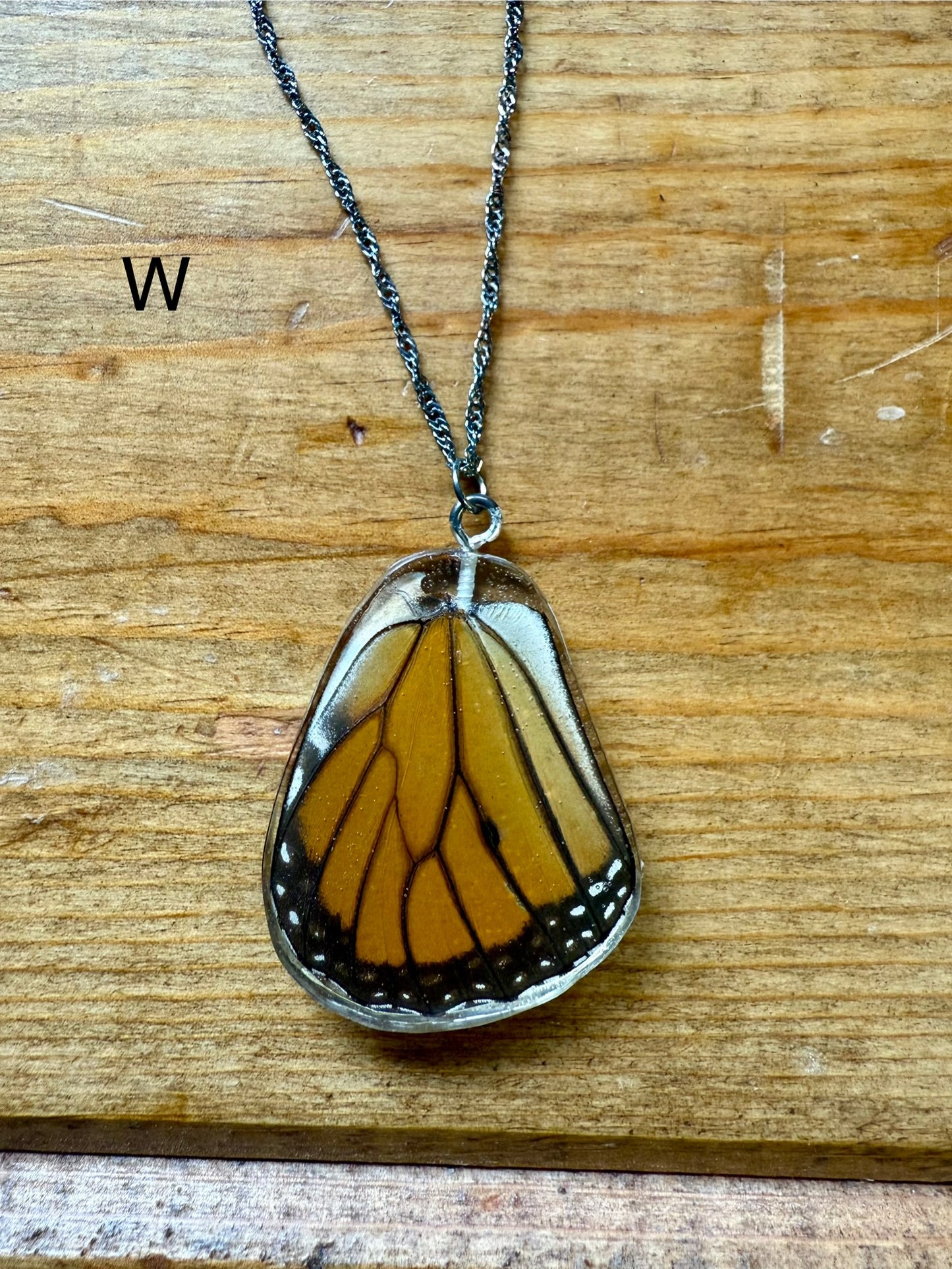 Real Butterfly and Moth Wing Pendant Necklaces Sterling Silver