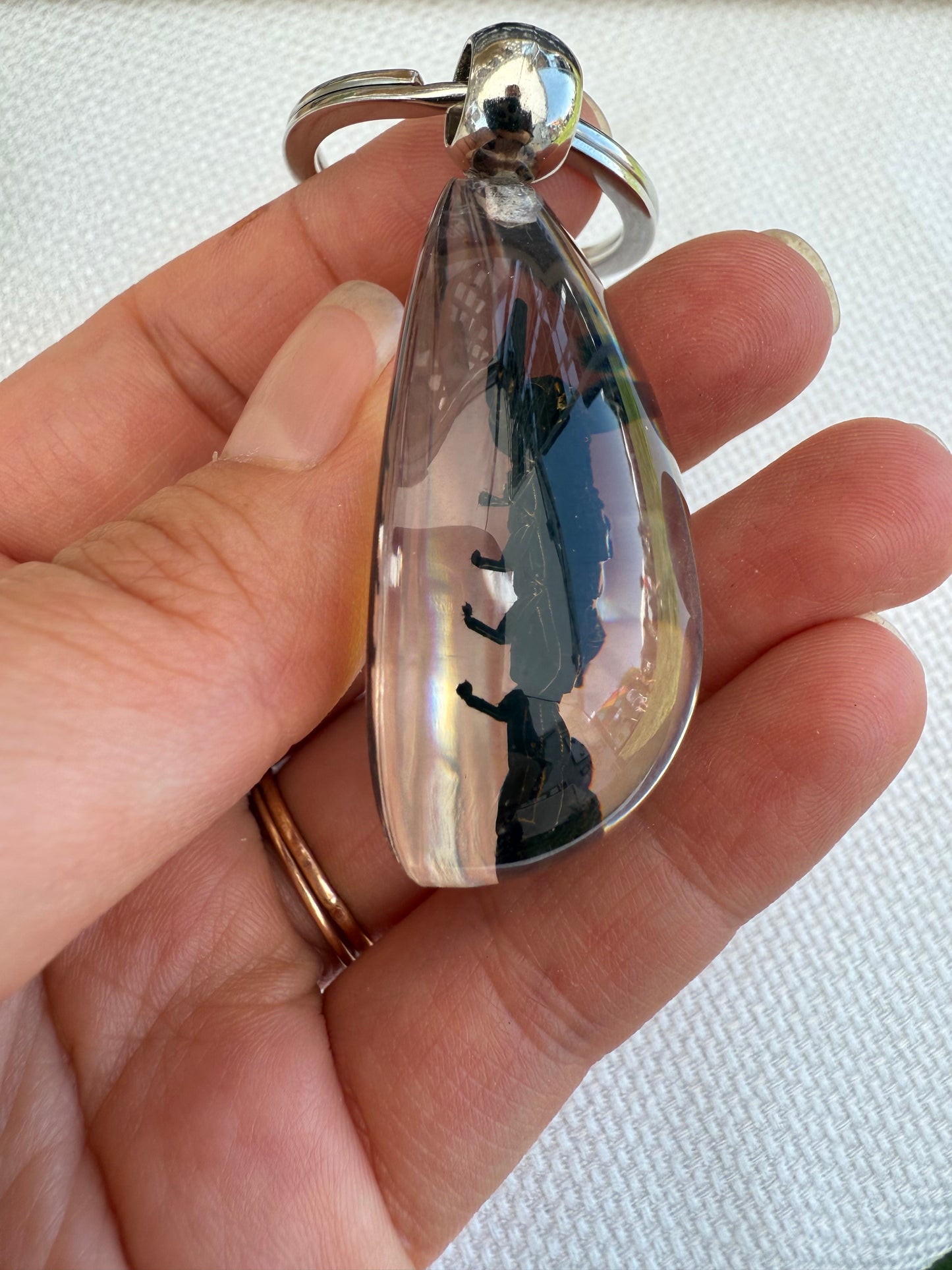 Real Preserved Scorpion Keychain in Clear Resin