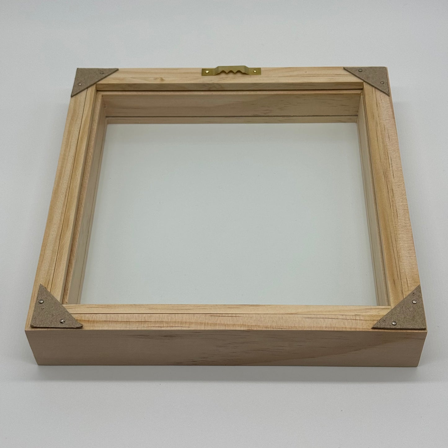 Solid Wood Double Glass Shadowbox Float Frame 8" x 8" FRAME ONLY, Made in USA