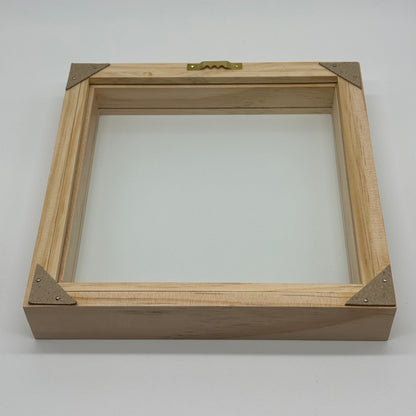 Solid Wood Double Glass Shadowbox Float Frame 8" x 8" FRAME ONLY, Made in USA