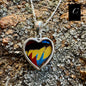 Heart Butterfly Wing Pendant in 99.5 Fine Silver with 18"-20" Sterling Silver Chain Mixed Species